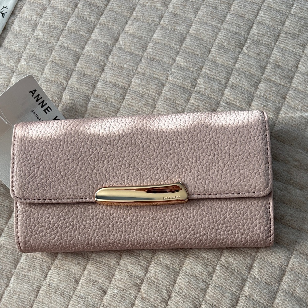 Anne Klein Blush Pink Wallet with Gold Accent